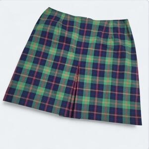 Vintage Liz Claiborne Tartan Plaid Skirt with front Pleat Size 16 Christmas